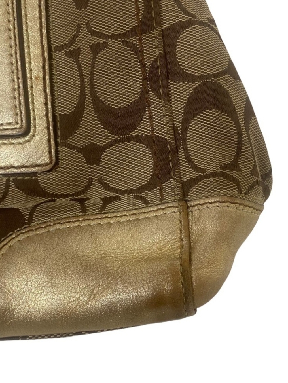 Coach Hampton Signature Jacquard Tote with Metallic Trim - Picture 3 of 9